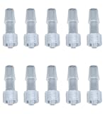 Luer Lock to Barbed Straight Fittings, Pack of 10, Clear (PP-Male, 1/4')