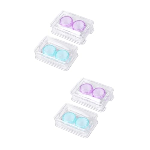 HEALEEP 4 Pçs Mini Caso Colorido Claro Titular Espelho Caso Mini Caso Claro Recipiente Recipientes C