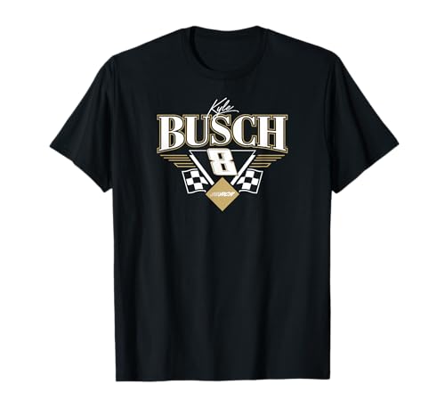 NASCAR - Kyle Busch 8 RCR Triangle Wings Logo Black T-Shirt