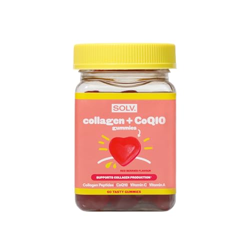 Collagen Peptides CoQ10 Vitamin Gummies. Vitamins A C Supplement, Biotin. Supports Collegen Production (60 chewable Gummy), Beauty Supplements Hair Skin Nails. Red Berries Flavour Women, Men
