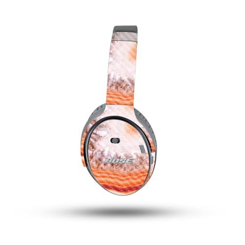 Image of MightySkins Carbon Fiber Skin Compatible with Bose QuietComfort 35 II Headphones - Orange Quartz | Protective, Durable Textured Carbon Fiber Finish | Easy to Apply