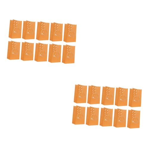 Artibetter 20 peças pacote de velas ignífugas lanterna especial decoração de abóbora de halloween festa de halloween festa de halloween sacos de papel para velas sacos de papel luminosos