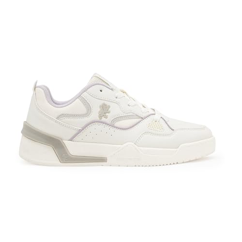 Image of Red Tape Women's Sneakers White Grey Pu Round Toe Lace-Up