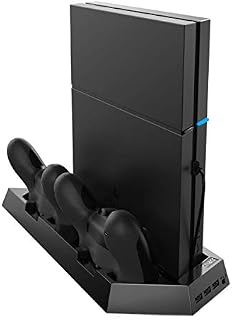 AMIR [New Version] Criacr PS4 Slim Vertical Stand with Cooling Fans,3-Port USB Hub