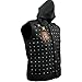Men's WD Watch Dogs 2 Dedsec Marcus Holloway Black Spikes Genuine Leather Vest Hooded Wrench Shawn Baichoo Motorcycle (US, Alpha, Small, Regular, Regular, Black)