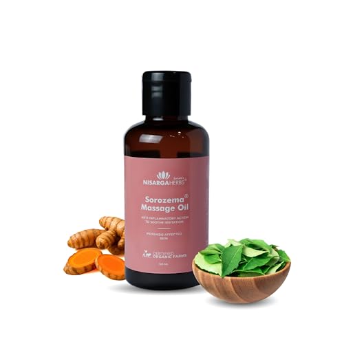 Image of SONARK'S NISARGA HERBS Sorozema Oil (100ml) - Ayurvedic Relief for Dry, Flaky & Psoriasis-Prone Skin - Natural Herbal Hair & Body Oil for Scalp Care, Dandruff & Redness Support