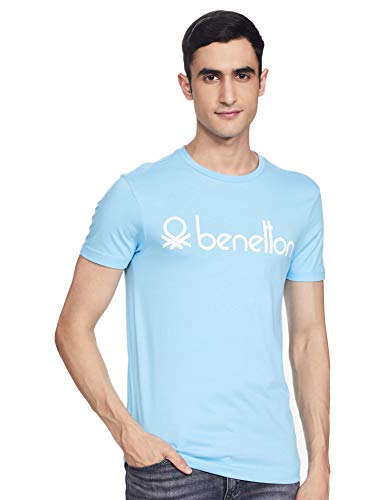 Image of United Colors of Benetton Men's Slim T-Shirt (3099J7106I903 Sky Blue S)