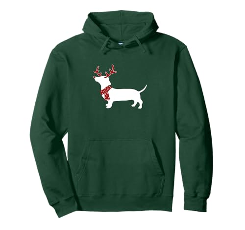 Dackel Dachshund mit Geweih Weihnachten X-Mas Geschenk Pullover Hoodie