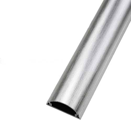 Canaleta de cable de piso semicircular No.5 en aleación de aluminio plata para pared