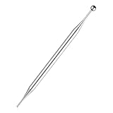 Acupuncture Pens Dual Head Facial Reflexology Tools Ear Body Point Probe Tip Muscle Relax Trigger Point Massage Fascia Tool for Deep Tissue, Stainless Steel (5.1in)