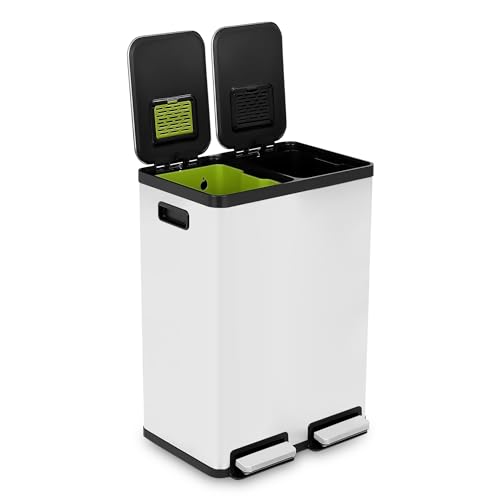 Simpli-Magic 16 Gallon Hands-Free Dual Compartment Trash Can