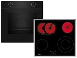 Neff Set BX16B composto da forno da incasso B1DCA0AK0 con CircoTherm, 60 x 60 cm, nero, N 30 e T16SBN1L0, piano cottura elettrico autosufficiente, 60 cm, nero, con telaio sospeso, N 50