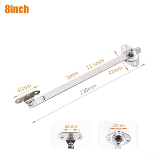 2Pcs Lid Supports Hinge, Lid Stay Soft Down Support Hinge Slowly Open Drop Leaf for Cabinet Cupboard Door Flap Stay Hinge(8inch) - Image 2