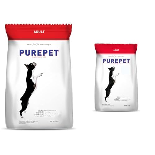 Image of Purepet Dry Adult Dog Food, Chicken and Vegetable, 20 Kg & Meat and Rice Dog Adult, 10Kg