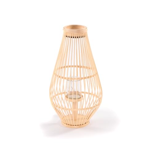 CREEDWOOD Bambus Laterne Finn | Höhe 50 cm | mit Glaseinsatz |...
