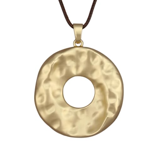 JAOYU Chunky Necklaces for Women Boho Circle Necklace Gold Vintage Necklace