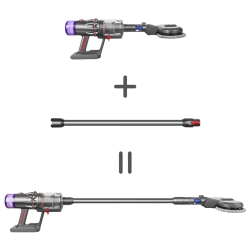 DrRobor Verlängerungsrohr für Dyson V12 Slim/V9 Motorbar Stabstaubsauger, Ersatz Verlängerungsstange Teleskoprohr Zubehör 74cm - Schwarz