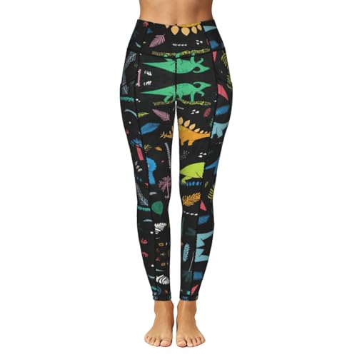 Leggings de compresión mujer antiloop mallas gimnasio dinosaurio comodidad 2