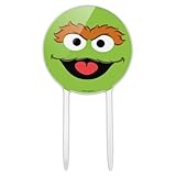 Sesame Street Oscar the Grouch Face Acrylic Cake Topper Party Decoration for Wedding Anniversary Birthday Graduation