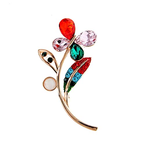 Broche en cristal fleur de papillon colorée pour femme accessoire de mariage