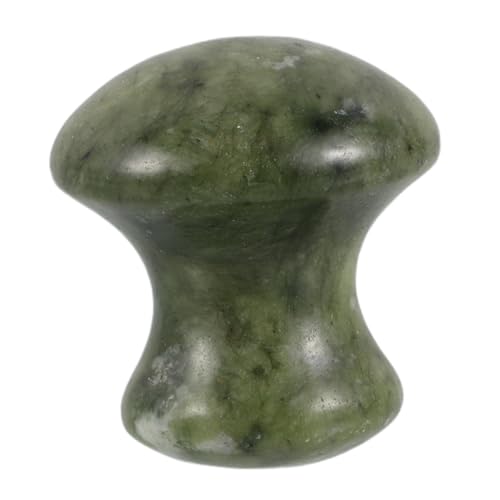 KOMBIUDA Masajeador de Jade masaje facial masajeador facial Herramienta Gua Sha rodillo facial jade herramienta guasha de hongos hongo gua sha herramienta de masaje gua sha cara Olive Green
