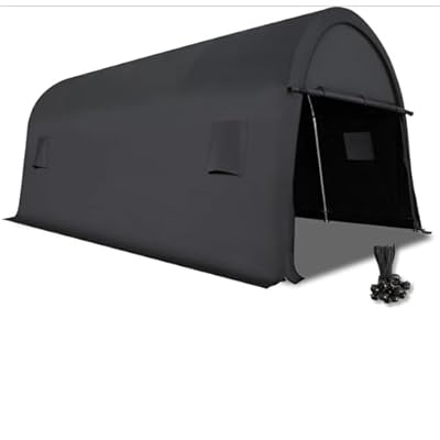 Carport Carport 12x20 FT Heavy Duty, Portable Garage, Carport Canopy with All-Steel Metal Frame & Vents, Round Style Outdoor Stor