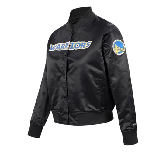 Chaqueta NBA Pro Standard cazadora de satén negra universitaria para mujer XS 3