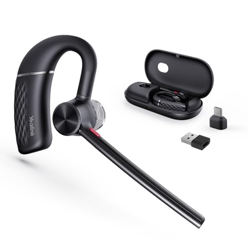 Yealink BH71 Pro Bluetooth Headset Wireless Freisprech-Bluetooth-Ohrhörer mit Ladeetui 4 Mikrofon Geräuschunterdrückung In Ear Kopfhörer mit dongle 2 Geräte Verbindung für PC Phone Teams-Zertifiziert