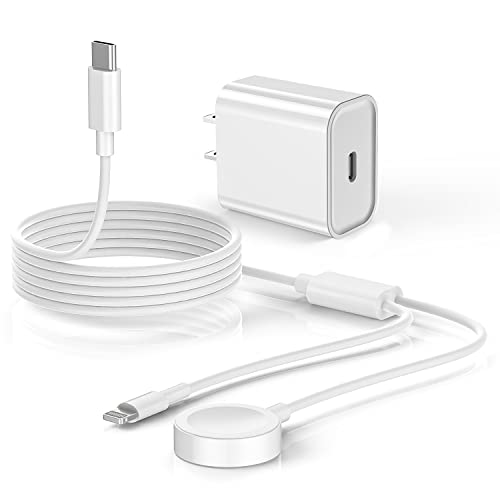 Apple Watch Chargerï¼2 in 1 USB C iPhone Watch Charger MFi Certified 6.6FT iWatch Magnetic Charging Cable with 20W USB C Fast Charger for Apple Watch Series 8/7/6/SE/5/4/3/2ï¼iPhone 14/13/12/11/Pro/Max