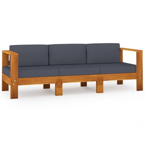 Helloshop26 Gartensofa für den Außenbereich, 3-Sitzer und Kissen,...