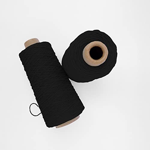 TEXTEX = Cuquillo Chain Thread. Yarn for Knitting and Crochet. Composition 100% Rayon. 1 Cone of 200grs and 600mts (Black) - Image 3