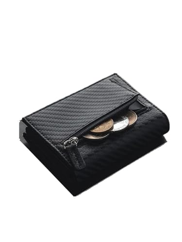 men's wallet Credit Card Holder Blocking Wallet Men's Wallet with Coin Compartment and Banknote Compartment(Black)3