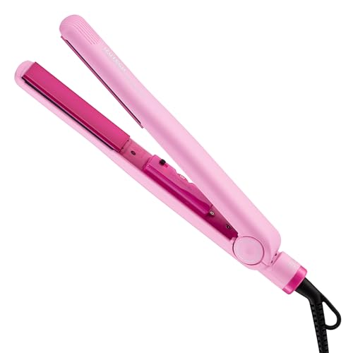 IZUTECH BTX450 1 Inch Tourmaline Ceramic Flat Iron Hair Straightener, Professional Salon Negative Ion Straightener with Adjustable Temperature for All Hair Types, Anti-Frizz High Shine, Pink