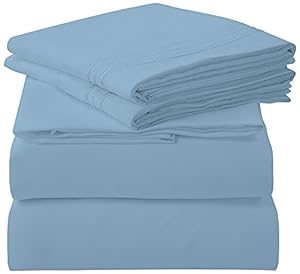 Royale Linens Mikrofaser Bettlaken-Set See Blau