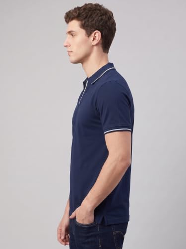 Image of XENOVAURBAN Polo t Shirt for Man | Striped Pattern Mens Cotton Polo Neck T-Shirt with Collar | Regular fit | Breathable and Soft - Polo-Striped-P