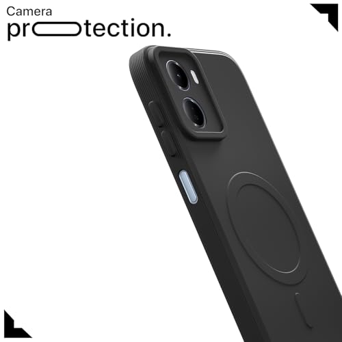 Image of Pikkme Back Cover for Redmi 15A 5G Soft Matte Silicone Mag-Safe Design (Mag-Safe Not Support) Camera Protection | Slim Fit Bumper Cover (Black)