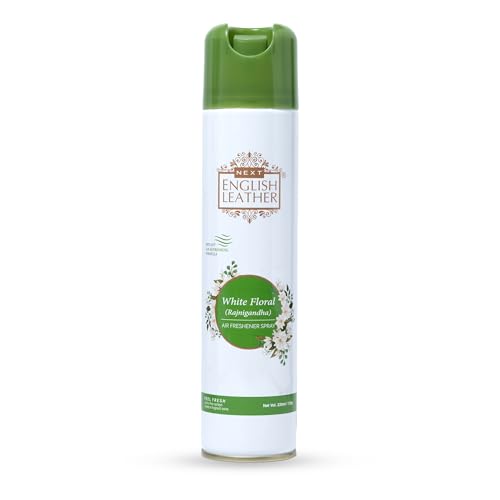 Image of Next Care English Leather White Floral Room Air Freshener Spray 220ml | Premium Home Fragrance Spray | Elegant Floral Aroma for Home Office Car Bathroom | Pack of 1