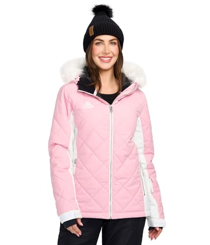 Tipsy Elves Women's Skiing Powder Pink Insulated Jacket Size Large