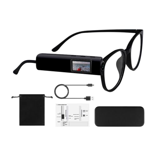 Gafas con Cámara para Hombres - Webcam Deportiva WiFi para Exteriores | Gafas Grabación HD con Pantalla para Streaming en Directo Ciclismo Viajes Seguridad