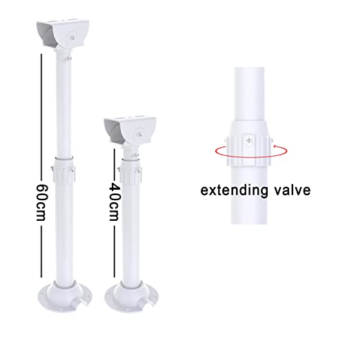 WiTi Ausziehbare Montagestange für Sicherheitsüberwachungskameras, 30CM-60CM Einstellbar Deckenmontagehalterung für CCTV-IP-Kamera, Massives Metall Pulversprühbeschichtung