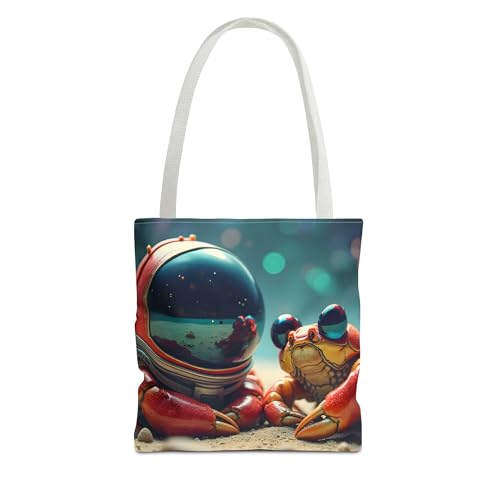 Crabs Tote Bag- Funny Sea Creature Bags for Beach & Pool, Silly Space Astronaut Shopping Bags for Boys, Fun Kids Travel Totes