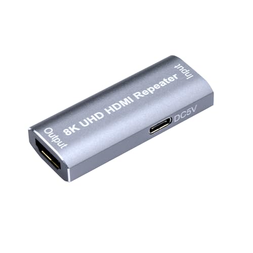 Image of HDMI Repeater 8K, HDMI Signal Booster Extends Up to 82ft (25M), Supports 8K@60Hz, 4K@120Hz, Dolby TrueHD, DTS-HD, 12-Bit Deep Color for PS5, Xbox, TV, Monitor, Projector