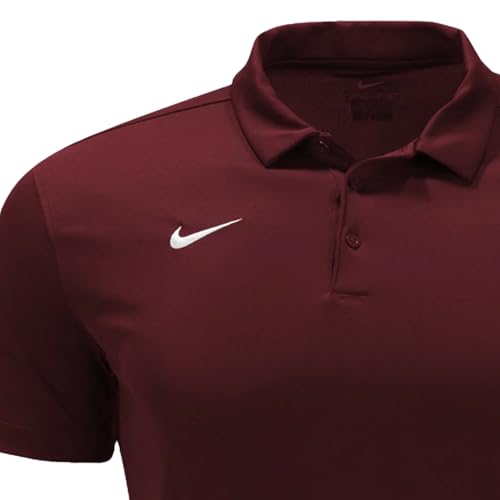 Nike Mens Dri-FIT Short Sleeve Polo Shirt (Dark Maroon, Large)4