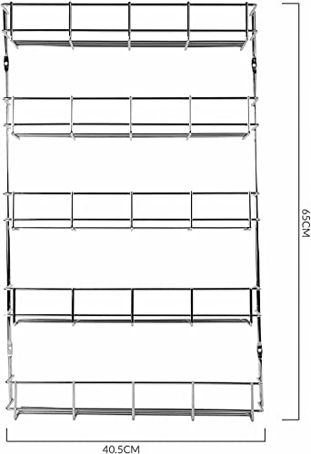 Image of andrew james 1 /2 /3 /4 /5 Spice Rack Organiser - No Assembly Needed | Chrome Hanging Spice Shelf for Inside Cupboard Door or Wall Mounted | Kitchen Organiser (5-Etage)