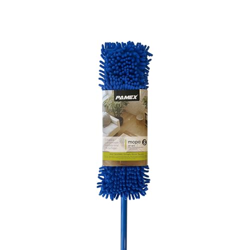 PAMEX – Set Mopa G Punto con Base, Recambio y Palo Extensible 140 cm (Verde, Azul y Rojo) – Mopa Profesional para Suelos (1)
