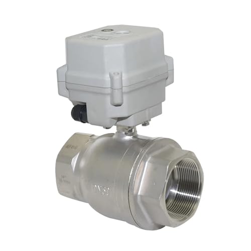 RCLWQPMC Válvula reguladora eléctrica DN50, Control de 4-20 mA o 0-10 V, válvula moduladora de 2 Pulgadas, accionamiento de 15 NM, ISO5211 for vástago de 9 mm o 11 mm(0-5V-0 TO 10V)