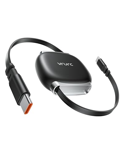 VRURC C Charger USB Retractable - 240W Fast Charging Multi Charging Cable Retractable USB C to USB C Cable Mag Snap Storage Compatible with Car Vehicle Travel 3.3ft Length 48V 3.25A