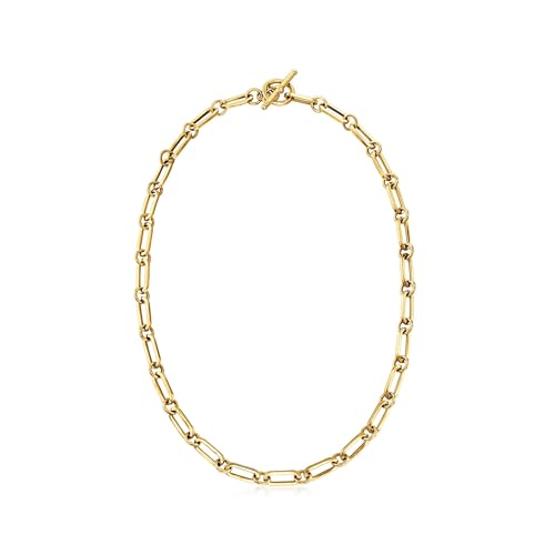 Ross-Simons Italian 18kt Gold Over Sterling Paper Clip Link Necklace3