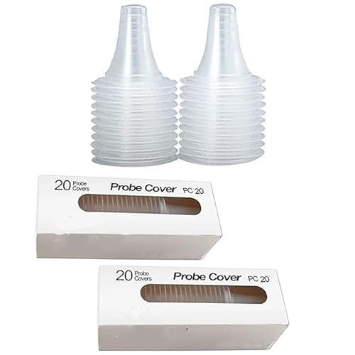 Image of 40 Disposable Ear Thermometer Covers, Hygienic Probe Covers for Accurate Temperature Measurement, Compatible with Various Ear Thermometers, Ideal for Home and Clinic Use