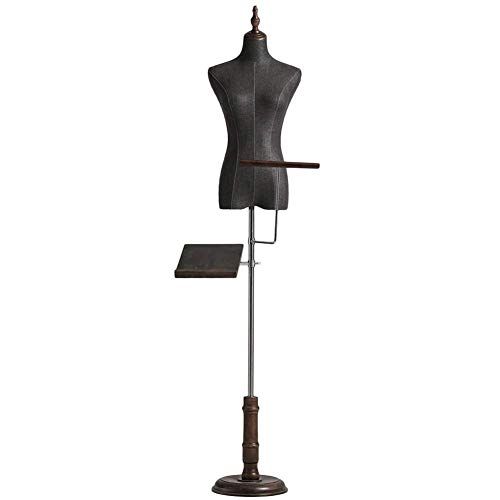 UWYTGF Female Molded Shirt Form Mannequin Torso Body with Adjustable Round Base,Pant Rack and Shoe Display Dummy Detachable,with Arms-Small,Without Arms,S